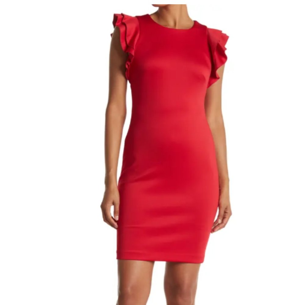 Tommy Hilfiger Flutter Sleeve Sheath Dress, size 12